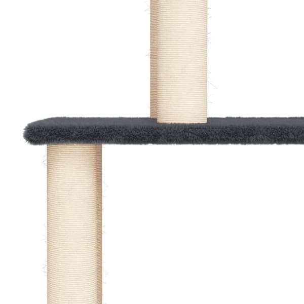vidaXL Kattetre med klorestolper i sisal mørkegrå 149 cm