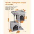 Miniatyrbillede 5 af 8: Rootz Cat kradsestolpe - Kattetræ - Kradser - Spånplade - Plys - Sisal - Forhindrer væltning - Nem montering - 49cm x 32cm x 74cm