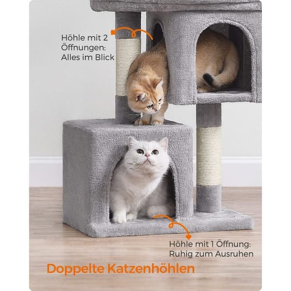 Rootz Cat kradsestolpe - Kattetræ - Kradser - Spånplade - Plys - Sisal - Forhindrer væltning - Nem montering - 49cm x 32cm x 74cm