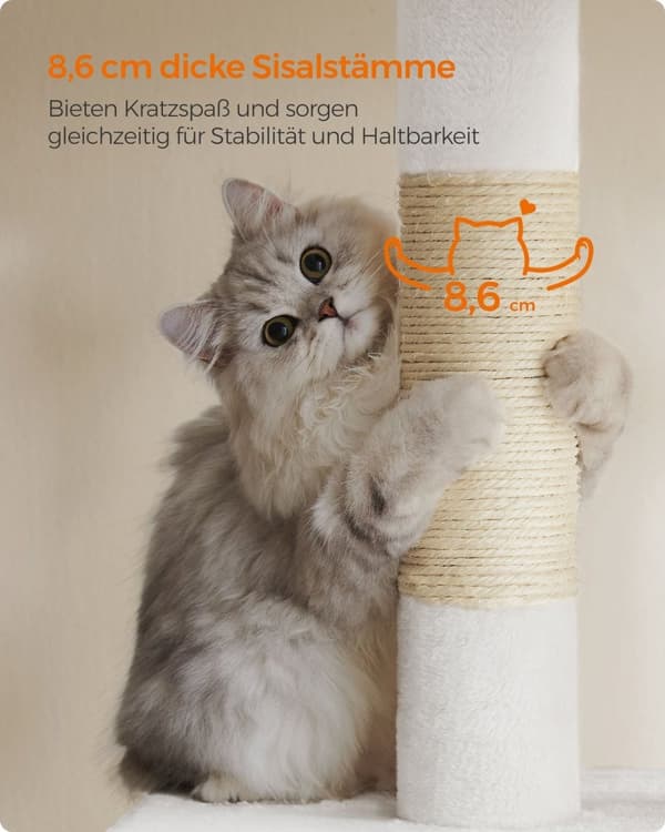 Rootz Cat kradsestolpe - Kattetræ - Kradse - Spånplade - Plys - Sisal - 60cm x 40cm x 84cm