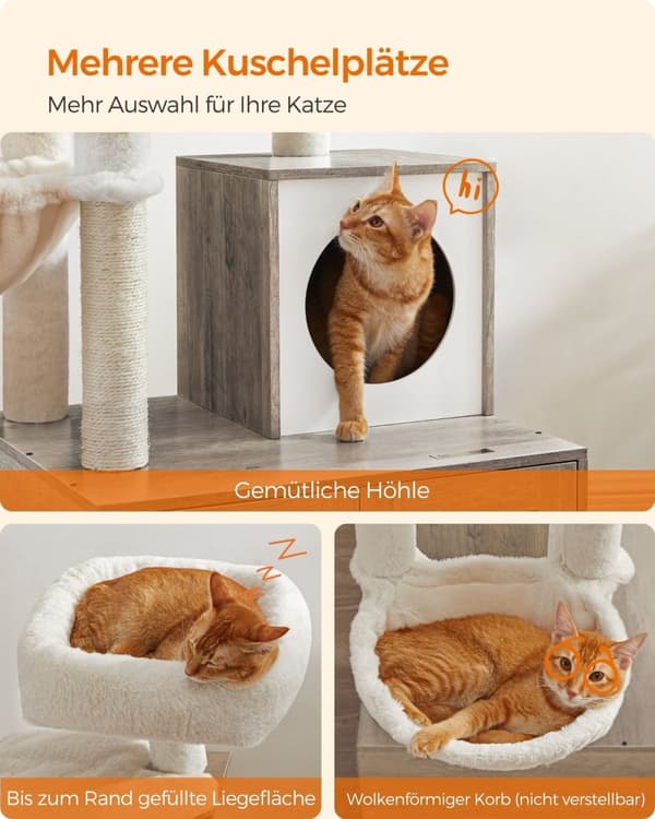 Rootz 2 i 1 kradsestolpe - Kattetræ - Ridsebræt - Spånplade - Plys - Sisal - Robust konstruktion - Nem montering - 57,5 ​​cm x 50 cm x 140 cm