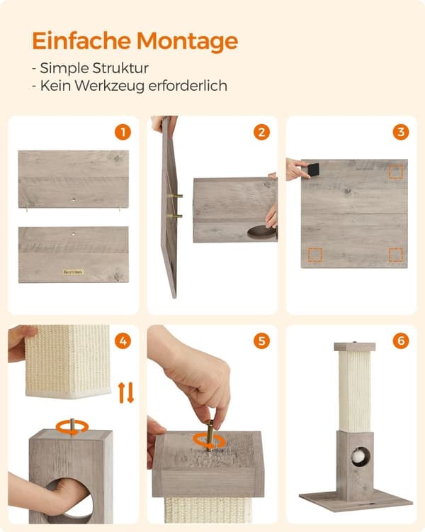 Rootz Kradsestolpe Kattetræ - Katteskraber - Katteklatretårn - Spånpladekonstruktion - Sisalreb - 38cm x 38cm x 73cm