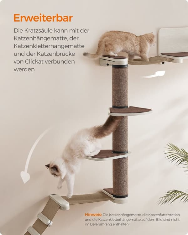 Rootz Cat-kradsestolpe - Kattetræ - Kattemøbler - Spånplade - Fyrretræ - 10,6 cm x 28 cm x 101 cm - Havregryn Brun Kaffebrun - Filt - Tæppemateriale -
