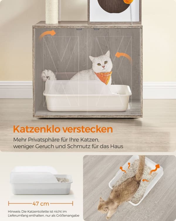 Rootz 2 i 1 kradsestolpe - Kattetræ - Kradsestang - Spånplade - Plys - Sisal - Robust konstruktion - Nem montering - 60 cm x 52 cm x 185 cm