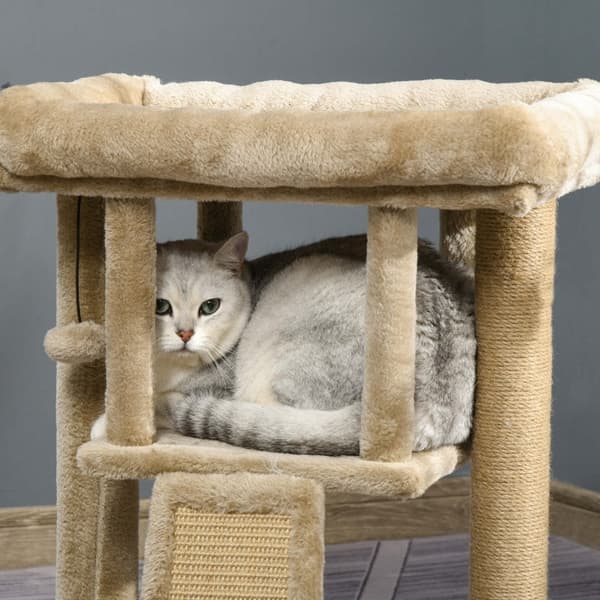Rootz PawHut Cat Scratching Post - Cat Play Station - Cat Rest Station - Ultimate Play - Kloslibning - Konstruktion af høj kvalitet - 40W x 40D x 57H