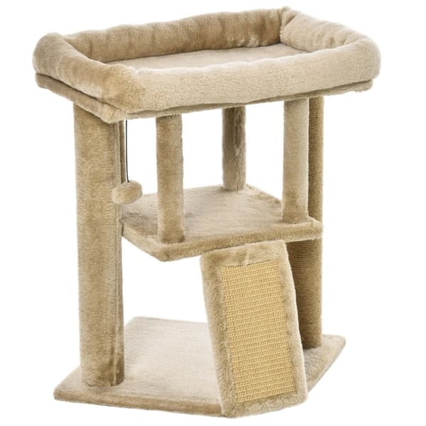 Rootz PawHut Cat Scratching Post - Cat Play Station - Cat Rest Station - Ultimate Play - Kloslibning - Konstruktion af høj kvalitet - 40W x 40D x 57H