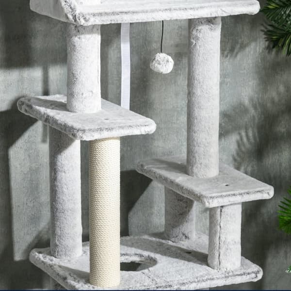 Rootz PawHut loftshøj katskrabestol - Cat Activity Center - Cat Retreat - Højdejusterbar - Flere platforme - Robust konstruktion - 60W x 40D x 225-255