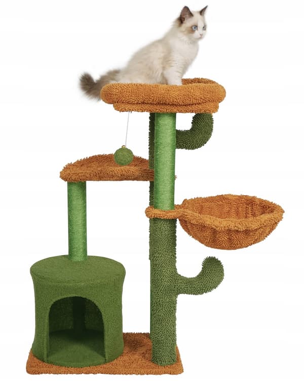 Kattskrapstolpe - CACTUS - grön-brun