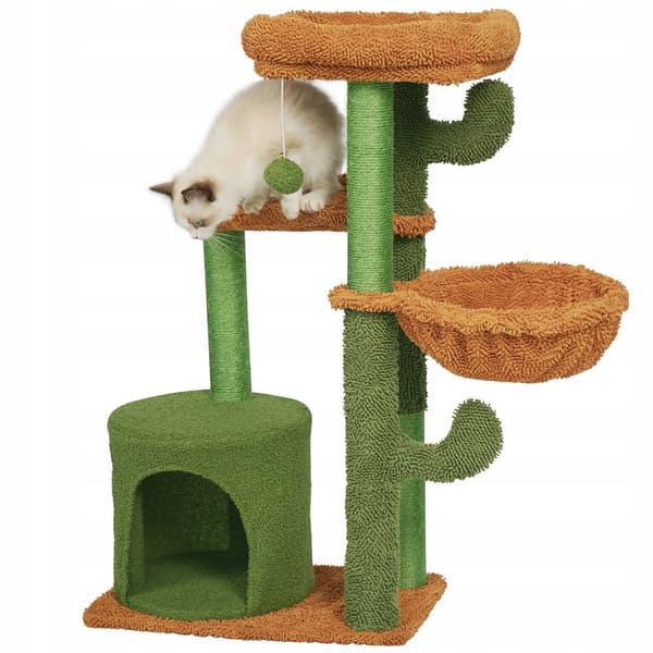 Kattekradsestolpe - CACTUS - grøn-brun