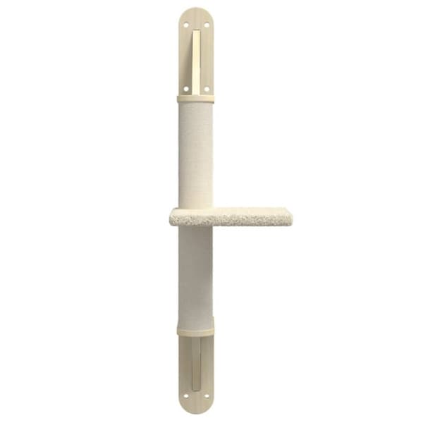vidaXL Vegghengt kattetre med klorestolpe kremhvit 85,5 cm