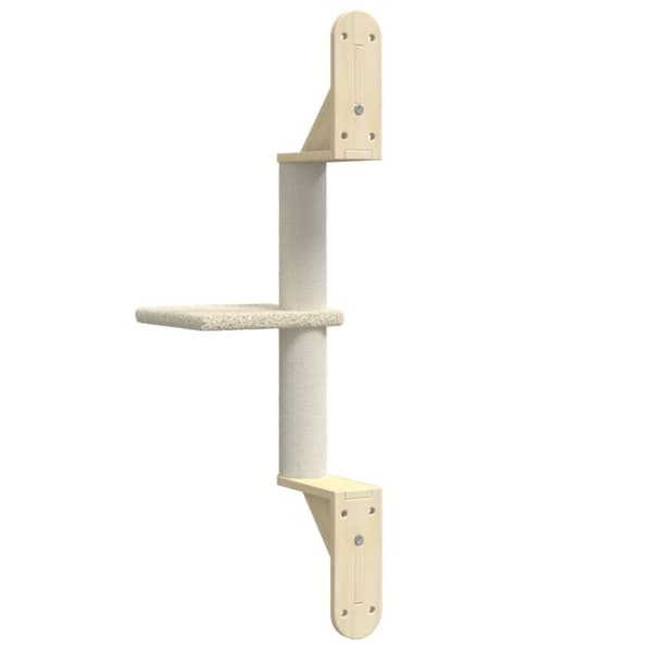 vidaXL Vegghengt kattetre med klorestolpe kremhvit 85,5 cm