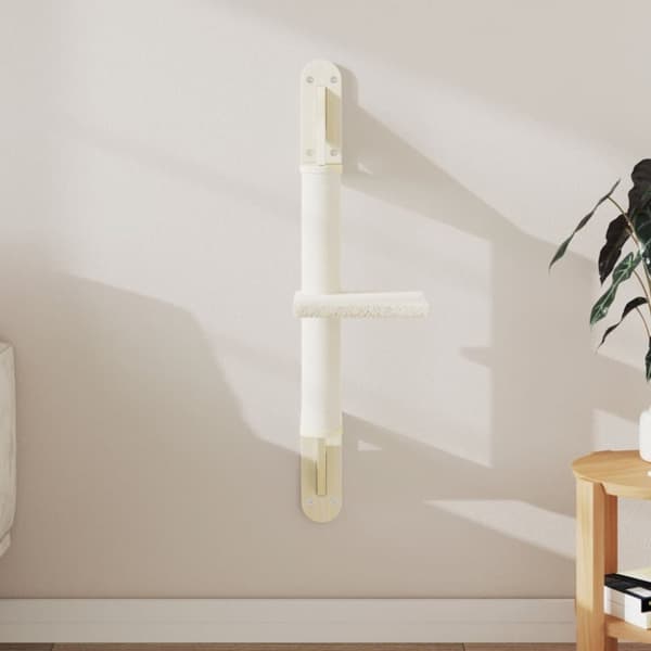 vidaXL Vegghengt kattetre med klorestolpe kremhvit 85,5 cm