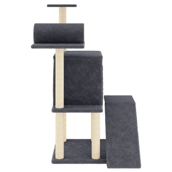 vidaXL Kattetre med klorestolper i sisal mørkegrå 110,5 cm