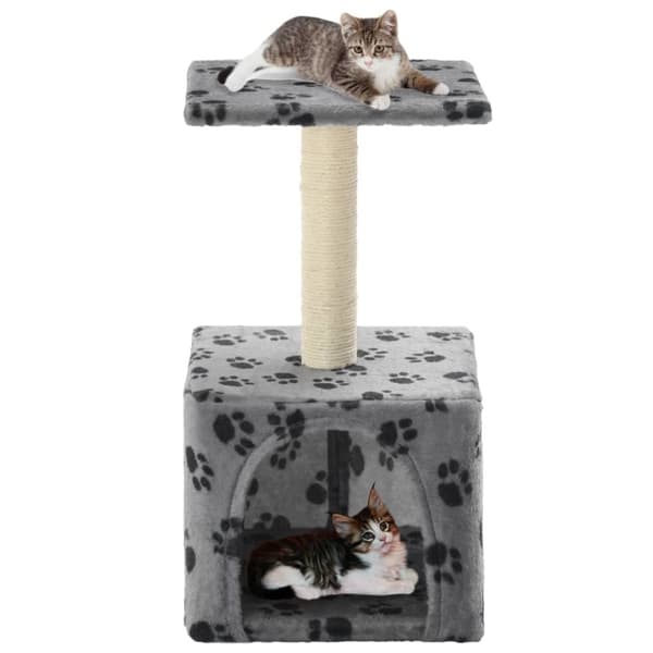 kradsetræ til katte med sisal-kradsestolper 55 cm grå poteprint