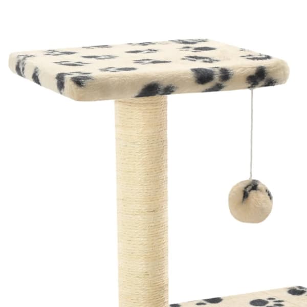 kradsetræ til katte med sisal-kradsestolper 65 cm beige potespor