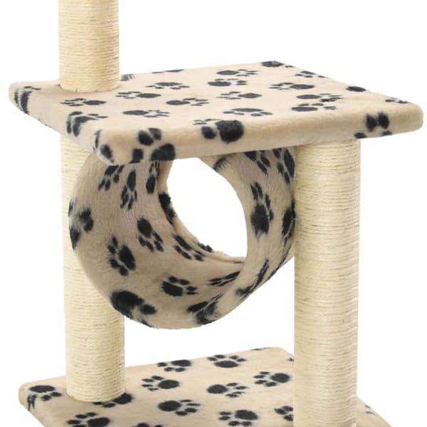 kradsetræ til katte med sisal-kradsestolper 65 cm beige potespor