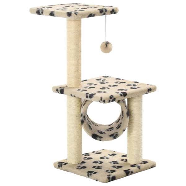 kradsetræ til katte med sisal-kradsestolper 65 cm beige potespor