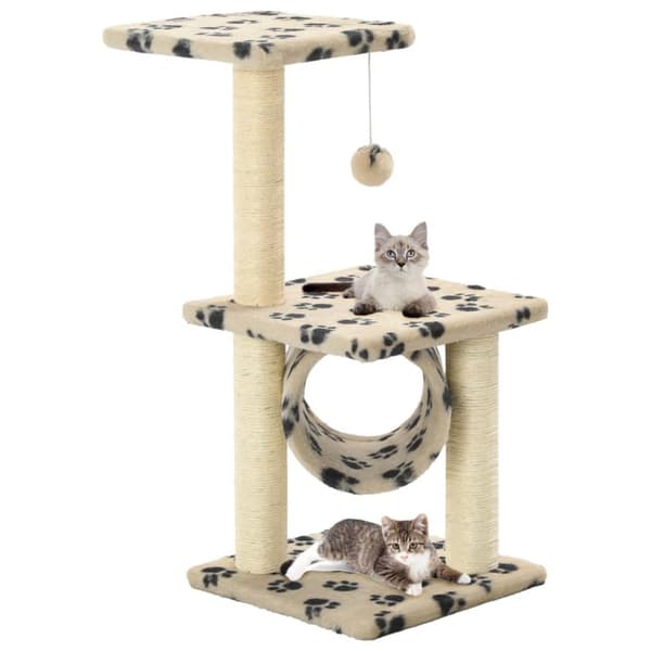 kradsetræ til katte med sisal-kradsestolper 65 cm beige potespor