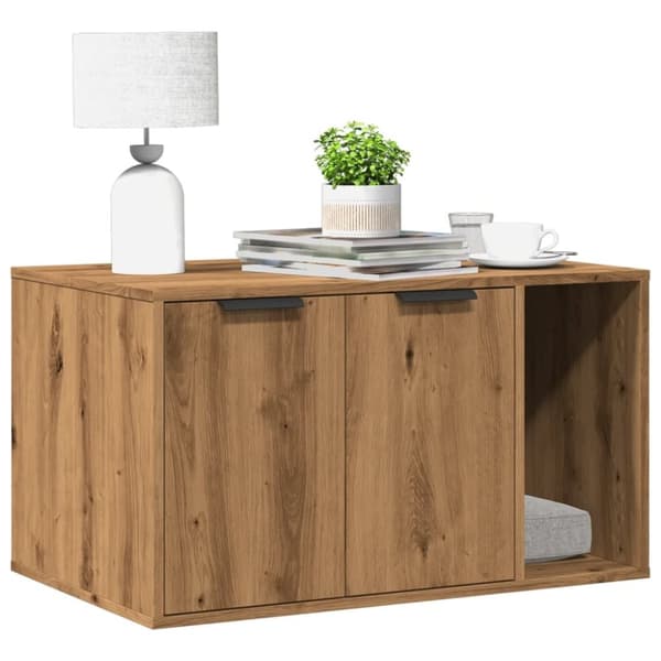 vidaXL Skap til kattetoalett artisan eik 80x50x45 cm konstruert tre