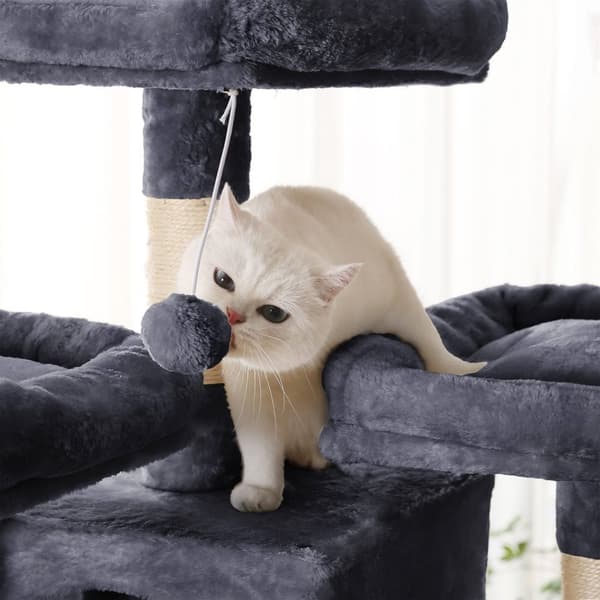 Rootz Cat Tree - Kradsestolpe - Ridsemøbler - Kattetårn i flere niveauer - XL - Spånplade og sisal - 54cm x 50cm x 168cm