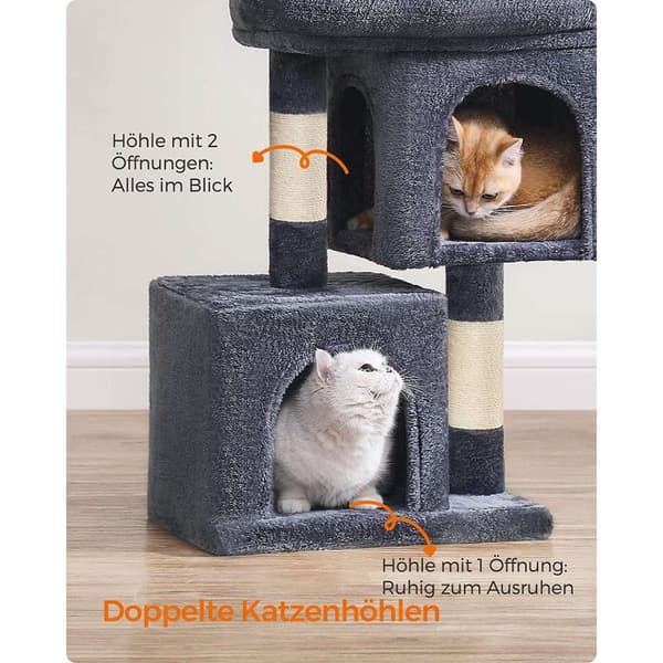 Rootz Cat Scratching Post - Cat Tree - Scratcher - Chipboard Plysch Sisal - Förhindrar tippning - 40cm x 30cm x 67cm