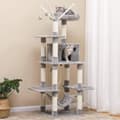 Miniatyrbillede 3 af 5: Rootz Cat-kradsestolpe - Kradsetræ - Kattetårn - Fællesskabsdesign - 50 cm x 50 cm x 154 cm, spånplade + plys + sisal