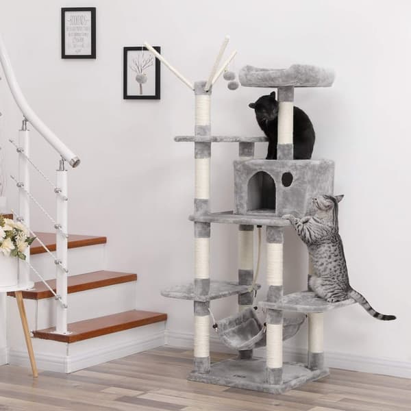 Rootz Cat-kradsestolpe - Kradsetræ - Kattetårn - Fællesskabsdesign - 50 cm x 50 cm x 154 cm, spånplade + plys + sisal