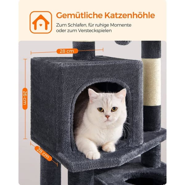 Rootzin raapimistolppa kissoille - Kissapuu - Kissatorni - Lastulevy - Pehmo - Sisal - 49cm x 40cm x 155cm
