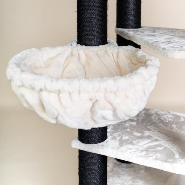 Corner Coon Blackline Cream– 151cm 47kg 12cm Ø pæle – Total størrelse 151x60x56cm – Kradsetræ til Store Katte – Produkt i Høj Kvalitet fra RHRQuali