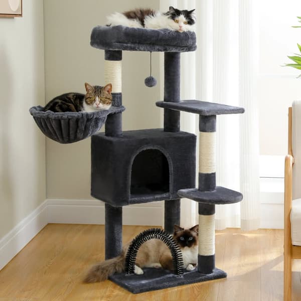 Kattträdstorn, 120CM Höjd, Flerplansdesign,AMT0209GY, XL