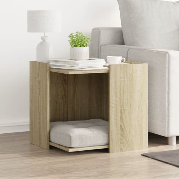 vidaXL toiletskjuler kattebakke 53x53x51 cm konstrueret træ røget eg