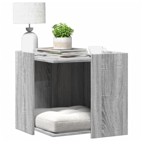 vidaXL Kissanhiekkalaatikon kotelo Sonoma 53x53x51 cm tekninen puu