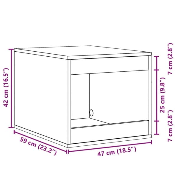 vidaXL toiletskjuler til kattebakke 47x59x42 cm konstrueret træ hvid