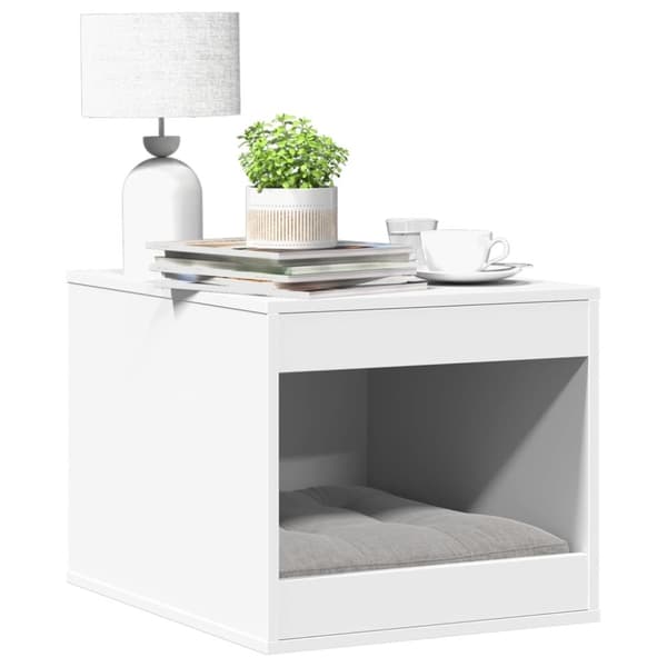 vidaXL toiletskjuler til kattebakke 47x59x42 cm konstrueret træ hvid