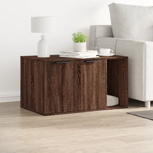 vidaXL Skap til kattetoalett brun eik 80x50x45 cm konstruert tre