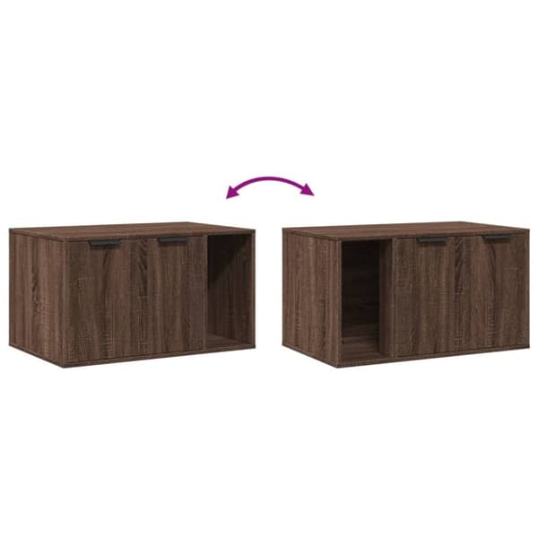 vidaXL Skap til kattetoalett brun eik 80x50x45 cm konstruert tre