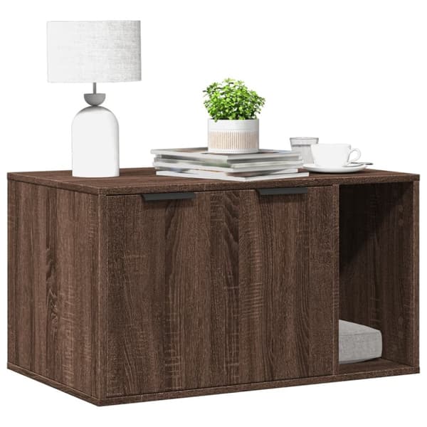 vidaXL Skap til kattetoalett brun eik 80x50x45 cm konstruert tre