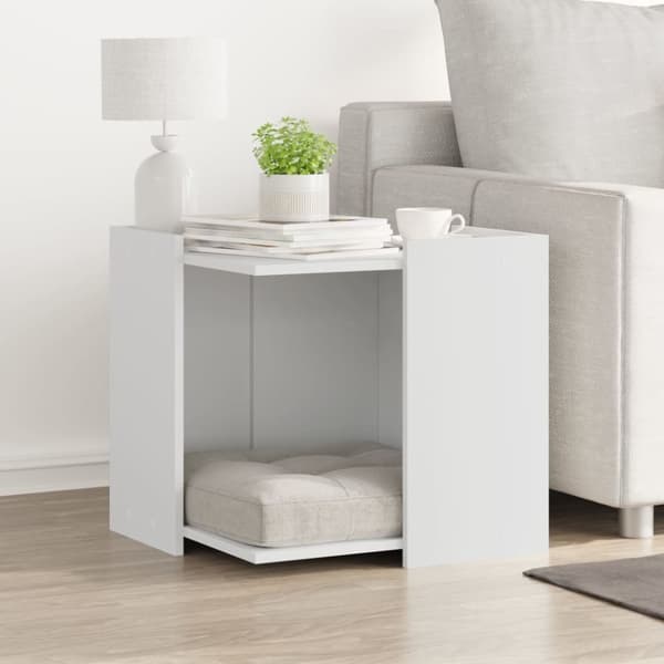 vidaXL Skåp för kattlåda vit 53x53x51 cm konstruerat trä