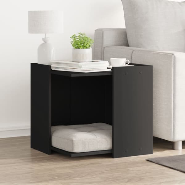vidaXL toiletskjuler til kattebakke 53x53x51 cm konstrueret træ sort