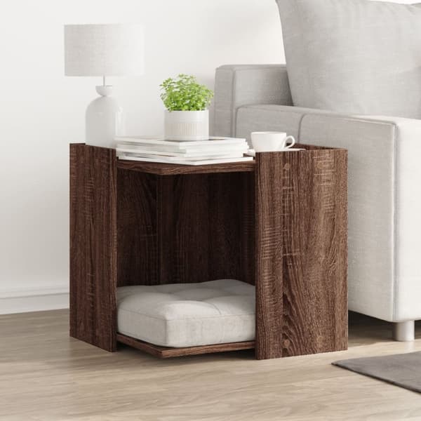 vidaXL Skap til kattetoalett brun eik 53x53x51 cm konstruert tre