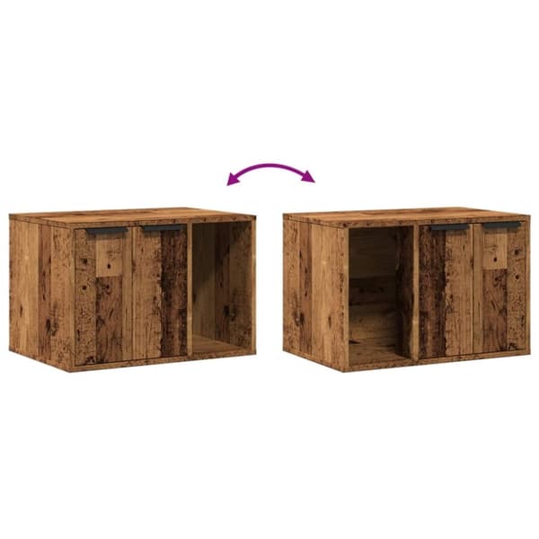 vidaXL Skap til kattetoalett gammelt tre 60x40x40 cm konstruert tre
