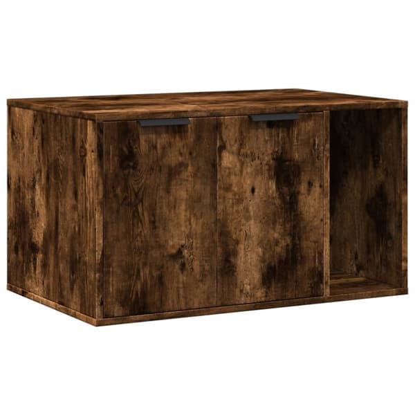 vidaXL toiletskjuler kattebakke 80x50x45 cm konstrueret træ røget eg