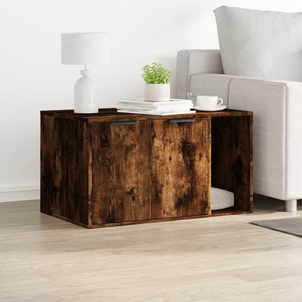 vidaXL toiletskjuler kattebakke 80x50x45 cm konstrueret træ røget eg