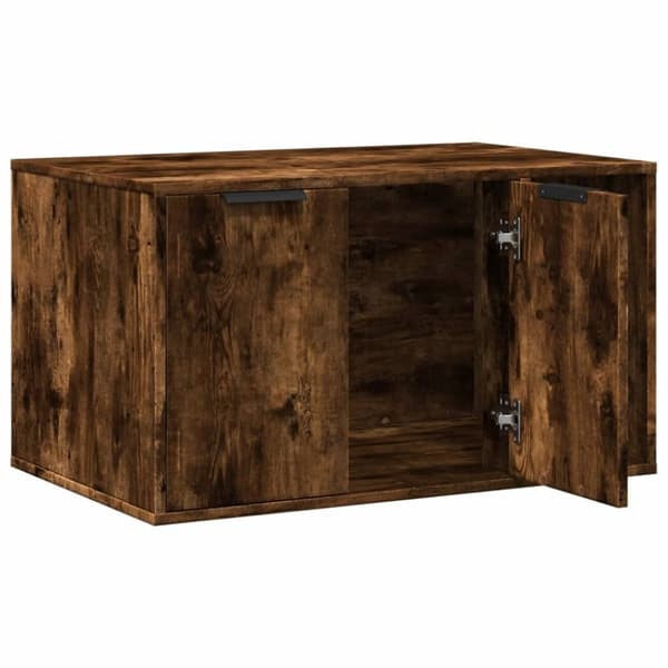 vidaXL toiletskjuler kattebakke 80x50x45 cm konstrueret træ røget eg
