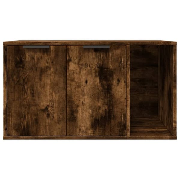 vidaXL toiletskjuler kattebakke 80x50x45 cm konstrueret træ røget eg