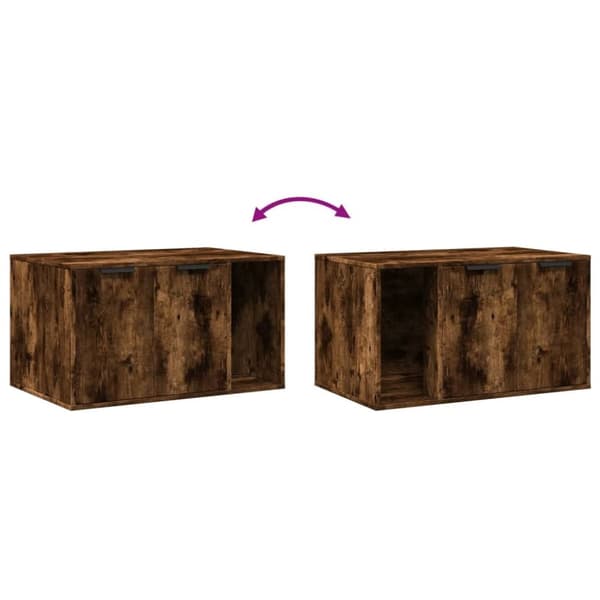 vidaXL toiletskjuler kattebakke 80x50x45 cm konstrueret træ røget eg