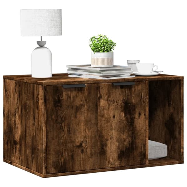 vidaXL toiletskjuler kattebakke 80x50x45 cm konstrueret træ røget eg