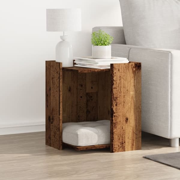 vidaXL toiletskjuler kattebakke 42x42x51 cm konstrueret træ antikt træ