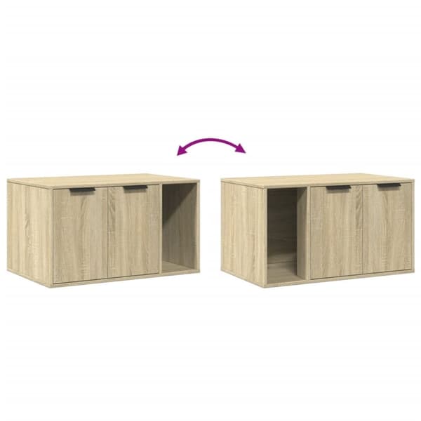 vidaXL Skåp för kattlåda sonoma-ek 80x50x45 cm konstruerat trä