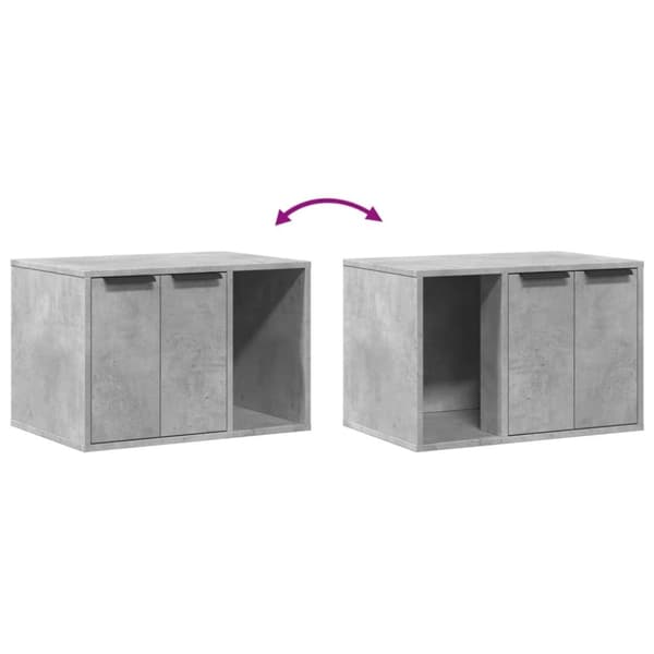 vidaXL Skap til kattetoalett betonggrå 60x40x40 cm konstruert tre